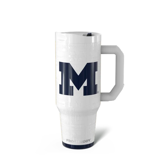 Thicc Buddy 40oz, Michigan Wolverines, Legacy — thicc40-michigan3dwhite-one
